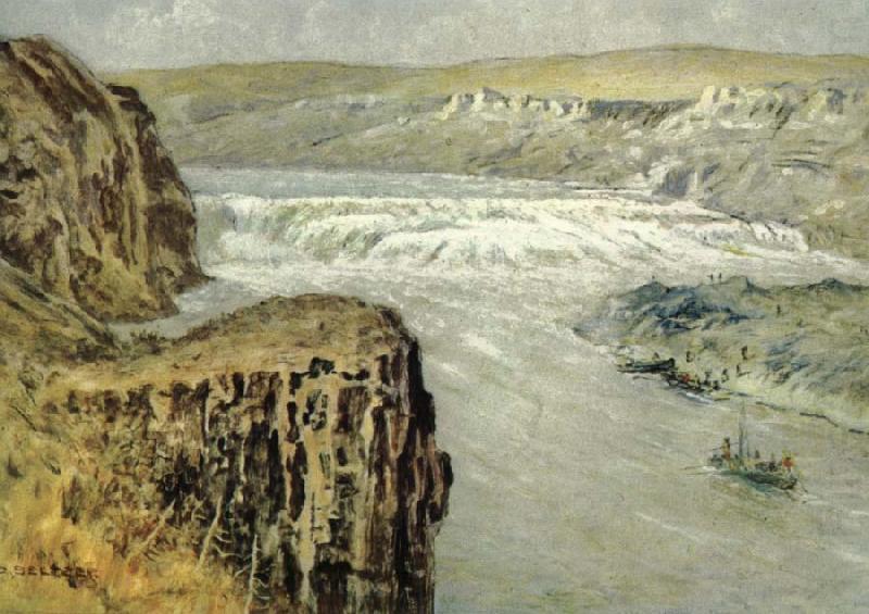 Lewis and Clark at the Great falls of the missouri, unknow artist